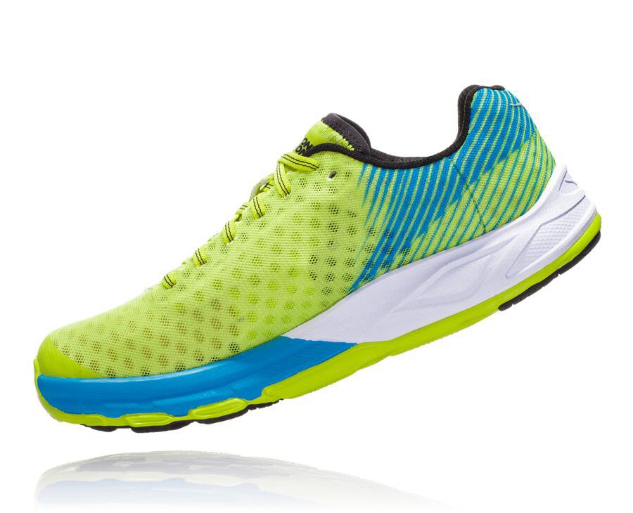 Chaussure Running Hoka One One Evo Carbon Rocket Homme - Vert/Bleu - QHU-791054